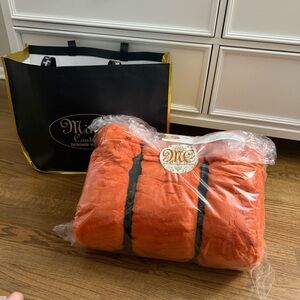 Minky Couture Hugs Orange Marmalade Cozy Blanket Throw